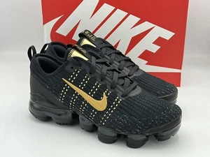 Nike Air Vapormax Flyknit 3 GS Youth Sz 5.5/ Women’s Sz 7 Black Gold BQ5238-004 - Picture 1 of 7