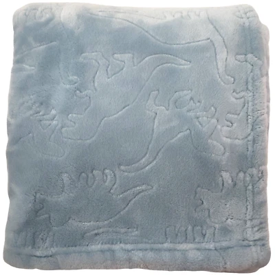 Manta bebé dinosaurio en relieve azul SL Home Fashions peluche suave Lovey RN: 119741 Foto 1 de 3