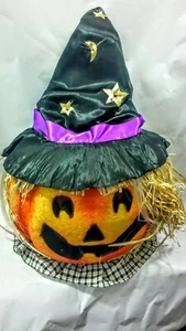 Gemmy Halloween Fiber Optic Jack O Lantern Pumpkin Scarecrow Head PARTS ONLY - Picture 1 of 2