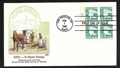 #2111 (22c) "D" & Eagle - RFD Cachet - Fleetwood FDCPB4 Plt #2 - Image 1 of 2