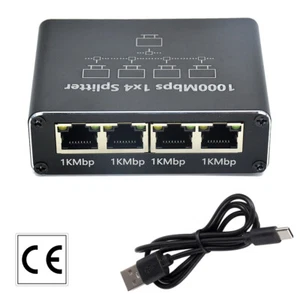 RJ45 Gigabit Ethernet LAN 1 Auf 4 1000Mbps Ethernet Splitter LAN Switch 4 Port - Bild 1 von 7