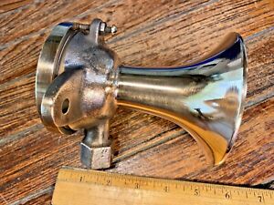 VINTAGE WORKING CAST BRONZE AIR WHISTLE/HORN CUNNINGHAM? 5" LONG 1A SIZE 
