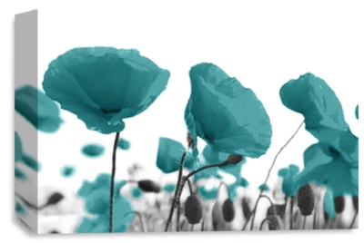 Floral Wall Art Teal Living Room Bedroom Framed Canvas Picture Ready to Hang 1 - Image 1 of 4