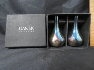 Dansk Designs 2 versilberte Miniatur Knospenvasen mit Box Dänemark - Bild 1 von 6