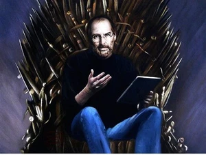 HERVORRAGENDES SELTENES ORIGINAL ZEN O'CONOR ""Steve Jobs"" EISERNER THRON SERIE ÖLGEMÄLDE - Bild 1 von 1