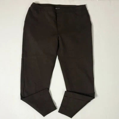 Soft Surroundings Large Petite Brown Pants Super Sleek Pull On Skinny Leggings - Image 1 of 4