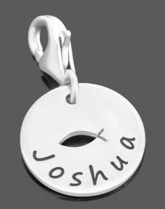 Tauffisch, Taufanhänger, Charm mit Namen, Silberanhänger mit Gravur - Bild 1 von 2