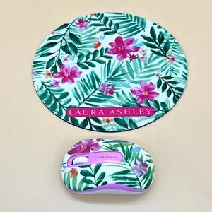 RARE LAURA ASHLEY Wireless Mouse & Mouse Pad USB Optical Scroll for Laptop or PC - Picture 1 of 6