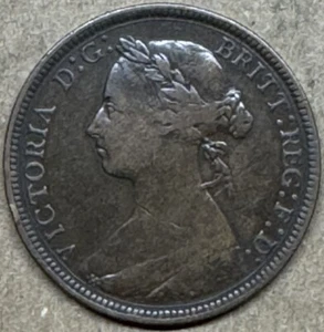 Great Britain - 1885 - Half Penny - 19th Century British Coin - Queen Victoria - Picture 1 of 3