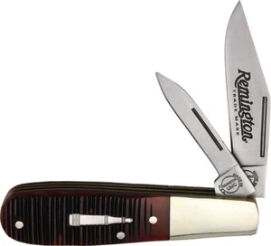 Remington 2022 Bullet Barlow Brown Jigged Folding Stainless Pocket Knife ERB44 - Picture 1 of 1