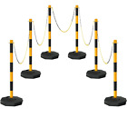 6 Pack Traffic Cones Adjustable Delineator Post Cones With Fillable Base, Street