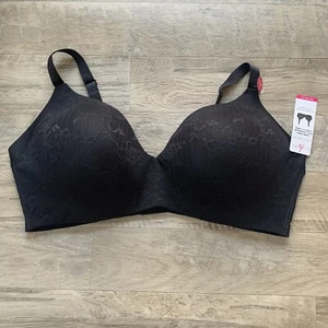 Ashley Stewart Full Coverage Wire Free Lightly Lined Lace Black Bra 42DD - Picture 1 of 12