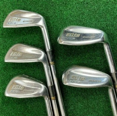 SPALDING ELITE MV2 stainless 6-PW Irons Lightweight Steel Alloy Stiff Shafts RH - Image 1 of 4