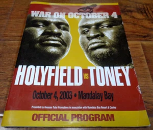 EVANDER HOLYFIELD JAMES TONEY OCT 4 2003 FIGHT PROGRAM W/TICKET STUB BOXING - Picture 1 of 4
