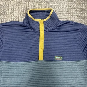 LL Bean Airlight Pullover Herren XL Tall blau/grün gerippt 1/4 Druckknopf zweifarbig - Bild 1 von 8