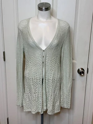 Cardigã de malha solto verde claro Anthropologie de malha e nós tamanho P, novo com etiquetas! US$ 98 - Imagem 1 de 4