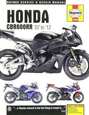Manual de serviço e reparo de motocicleta Honda CBR600RR (2007-2012) Haynes - Imagem 1 de 3