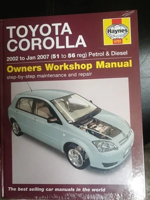 Toyota Corolla Haynes Owners Workshop Manual 2002 to Jan 2007 (51 to 56 Reg) - Image 1 of 3
