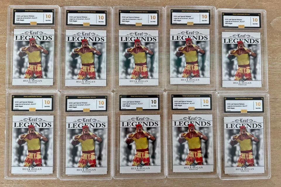 LOT OF (10) HULK HOGAN GEM MINT 10 2023 LEAF LEGENDS GRADED GEM MINT GAS 10 — 第 1/1 张图片