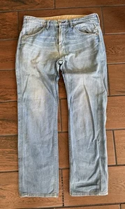 Levi’s 504 Jeans 34x32 Euro Market Straight Fit Stonewash Denim Factory Misprint - Picture 1 of 13
