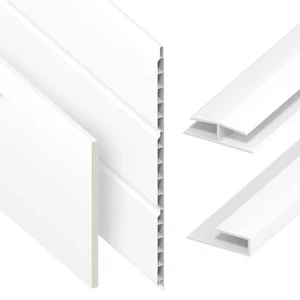 uPVC Roofline Soffit Hollow Cladding Board Sheet Tongue & Groove PVC 9mm Plastic - Picture 1 of 5