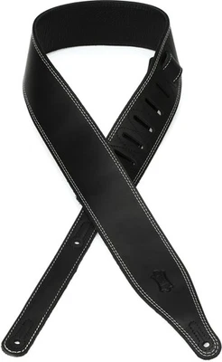 Correa de guitarra de cuero Levy's M17BDS-BLK Butter Double Stitch de 2,5" de ancho Foto 1 de 4