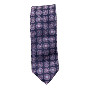 Corbata de seda medallón púrpura Samuelsohn hecha en Italia para hombre Foto 1 de 4