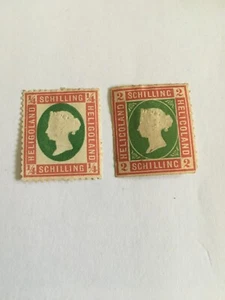Helgoland 2 Briefmarken, 1 @2 Schilling 1867, 1 @ 1/4 Schilling 1869-1873. - Bild 1 von 1