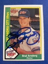 1990 CMC Brad Arnsberg #7 Auto Signed Autograph Oklahoma City 89ers Rangers 