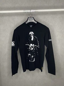 Armani Jeans "The Wonder Boy" Motorcycle Luxury Long Sleeve T-Shirt Sz S-M - Picture 1 of 7