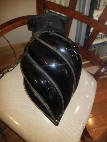 RARE Caged Antique Murano Hand Blown Glass  Lamp Light Shade Ruby Glass Cover