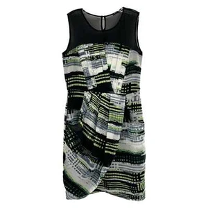 Autograph Black Green Mesh Sleeveless Mini Dress | Size 8 - Picture 1 of 8