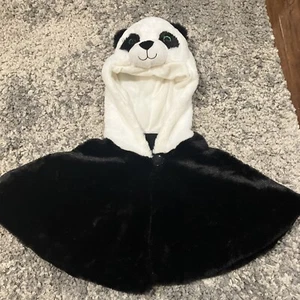 Panda Poncho Kids Size 3 Years- 5 Years Soft Fuzzy - Picture 1 of 6