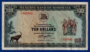 RHODESIA $1 (1979) P-41a (2nd Jan 1979) Circ. Note Z/1 020362 ( REPLACEMENT) - Picture 1 of 2