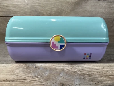 CABOODLE Make-Up Tote Lavender/Mint Medium Sized Cosmetics Organizer DEFECTS - Image 1 of 4