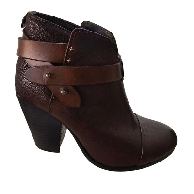 Rag Bone Harrow Ankle Boot Size 35  US 4.5 Brown Pebble Leather 3.5" Heel - Image 1 of 4