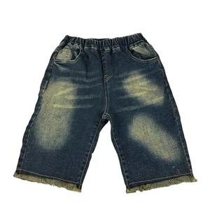 Childrens Denim Shorts Elastic Waist Distressed Look Size 150 US Size 12 - Picture 1 of 6