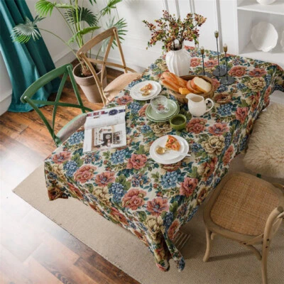 Bohemia Floral Tablecloth Rectangle Table Cloth Cover Dinner Party Kitchen Decor - Image 1 of 4