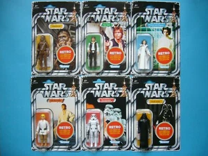 STAR WARS 3.75" THE RETRO COLLECTION - WAVE 1 - SET OF 6 FIGURES (EURO CARD) MOC - Picture 1 of 1