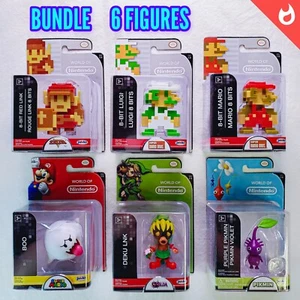 World Of Nintendo Series 1-6 8 Bit Mario Luigi Red Link - Deku Lnk Boo Pikmin - Picture 1 of 23