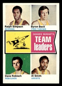 1974 Topps Basketball #222 Nuggets Team Leaders EX/MT *d9
