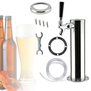 Torre de cerveza de barril de un solo grifo de acero inoxidable de 3" pulgadas de diámetro barra pub Kegerator - Imagen 1 de 12