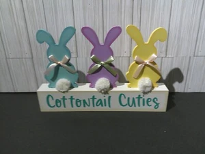 Easter Table Decor/3 Rabbits/Cottontail Cuties/MEASUREMENTS IN PICTURES - Picture 1 of 6