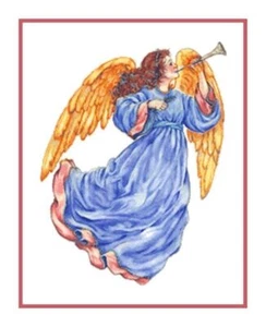 A Vintage Victorian Religious Angel Horn  # 104  Counted Cross Stitch Pattern - Picture 1 of 3