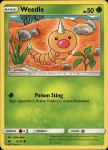 2x (SM04-001 PARALLEL FOIL) Weedle (C) Pokemon SM Crimson Invasion Card # 1 - Picture 1 of 1