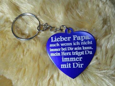 Anhänger Papa Liebe Mutter Herz Gravur Vatertag Geschenk Baby Geburtstag Kind - Bild 1 von 4