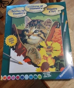 Ravensburger Paint By Number "Kitty in a Boot" 20 Colors, 9 1/2" x 11 3/4", New! - Picture 1 of 2