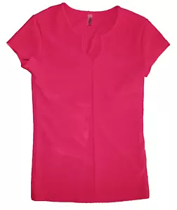 MTA Sport Women’s Activewear Short Sleeve Top Scalloped Neck - Fuchsia Size: S - Picture 1 of 7