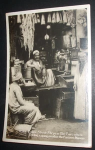 Antigua postal con foto real EGIPTO TIENDA CALLEJERA ANTIGUO COMERCIO DE CAIRO A LA MANERA ORIENTAL - Imagen 1 de 1