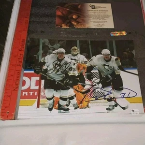 SIDNEY CROSBY & EVGENI MALKIN DUAL SIGNED 8X10 NHL PHOTO PITTSBURGH PENGUINS COA - Picture 1 of 12